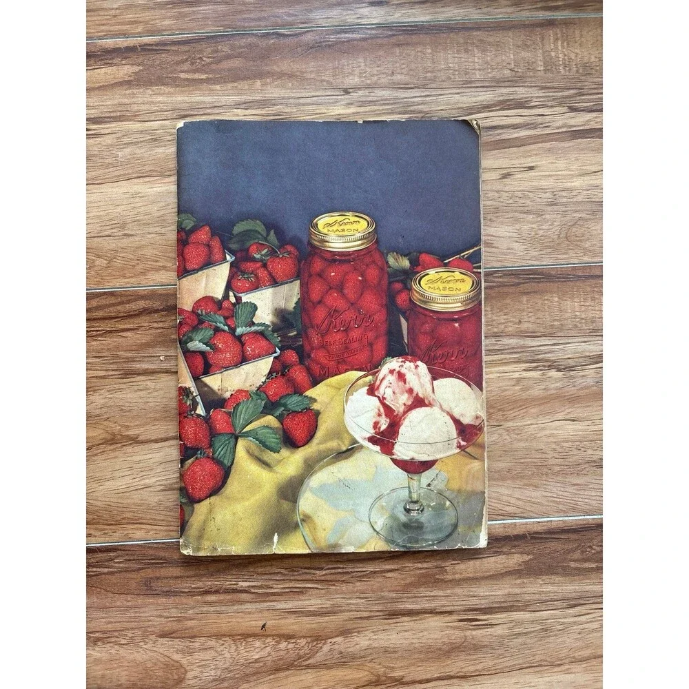 Vintage Kerr Mason Jar Canning Cookbook Recipe Book Retro Strawberry Cover